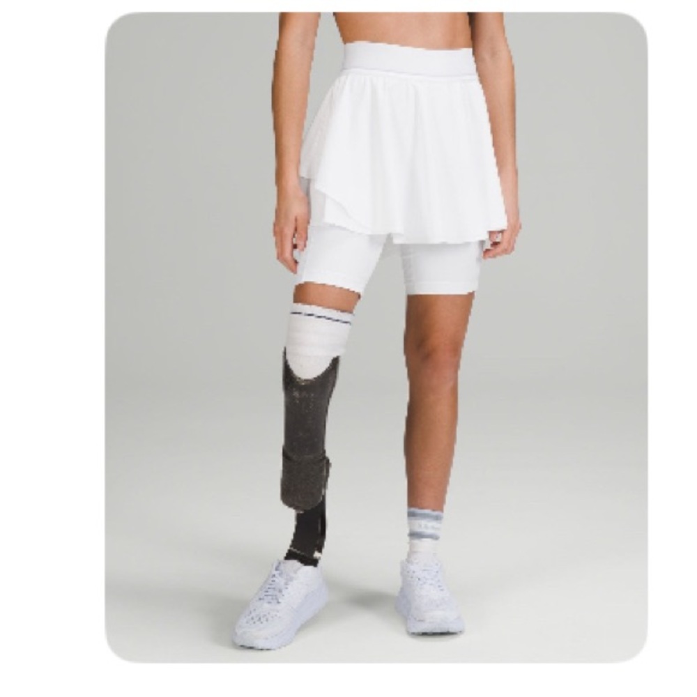 lululemon Court Rival HR Skirt with 9” Liner - White Sz 14